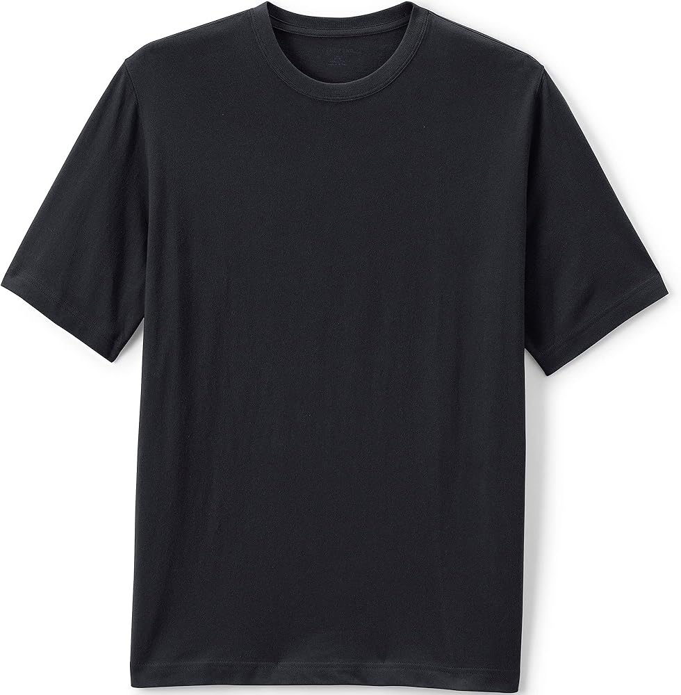 Lands' End School Uniform Men's Short Sleeve Essential T-Shirt Large Black