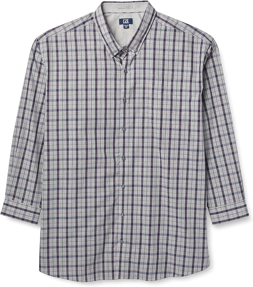 Cutter & Buck Men's Medium Plaid and Check Easy Care Button Down Collared Shirts