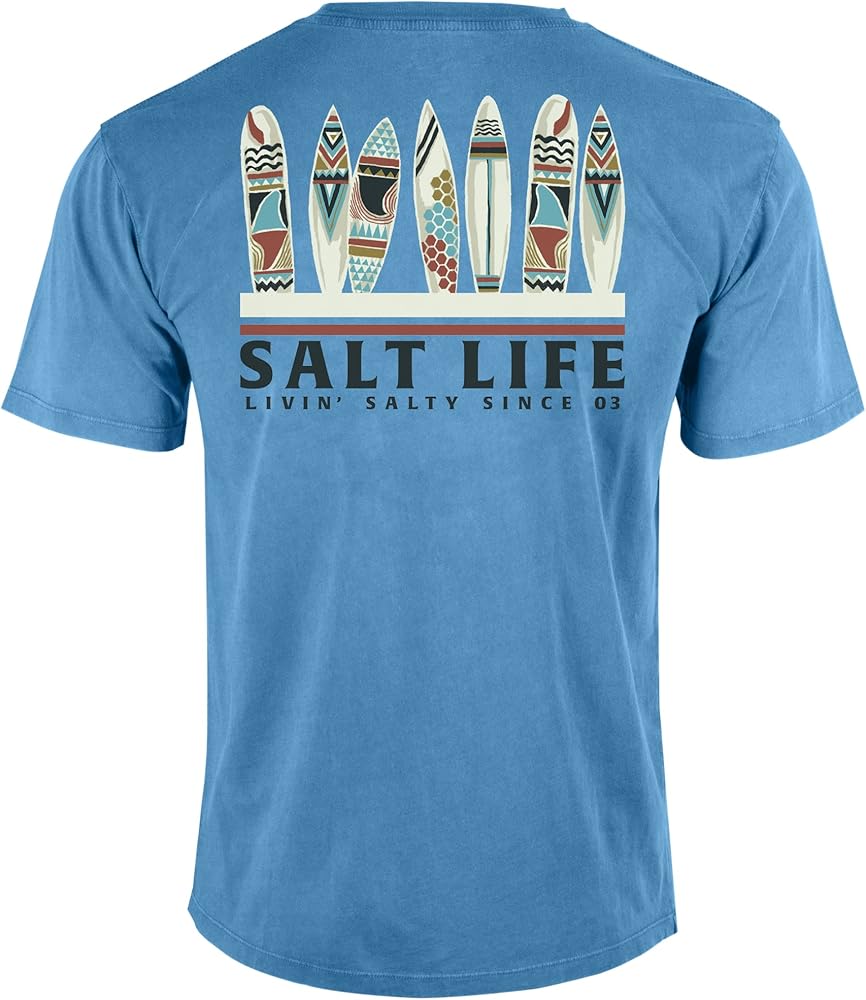 Salt Life Men's Retro Boards Short Sleeve Salt Washed Pocket Tee Shirt