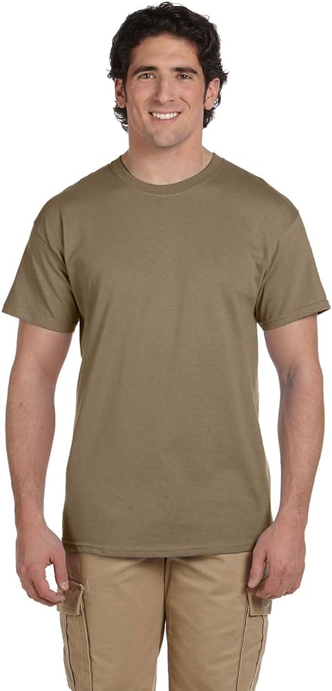 Fruit of the Loom mens 5 oz. 100% Heavy Cotton HD T-Shirt(3931)-SAFARI-4XL