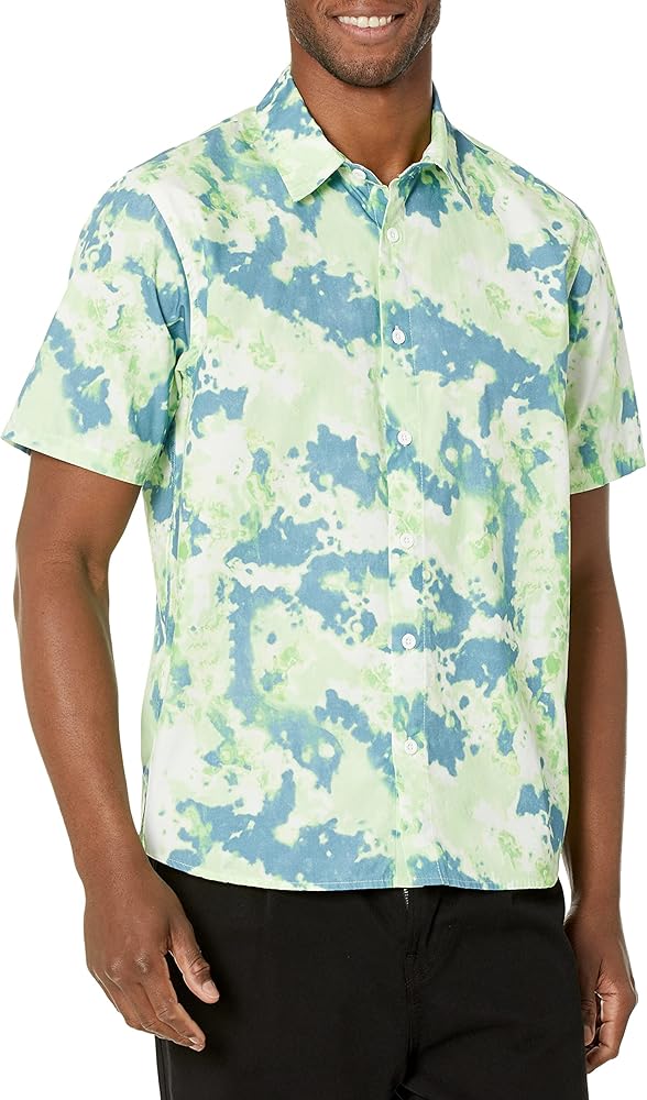 NEFF Men's Daily Button Up Hawaiian Style Patterned Pool Side Shirt