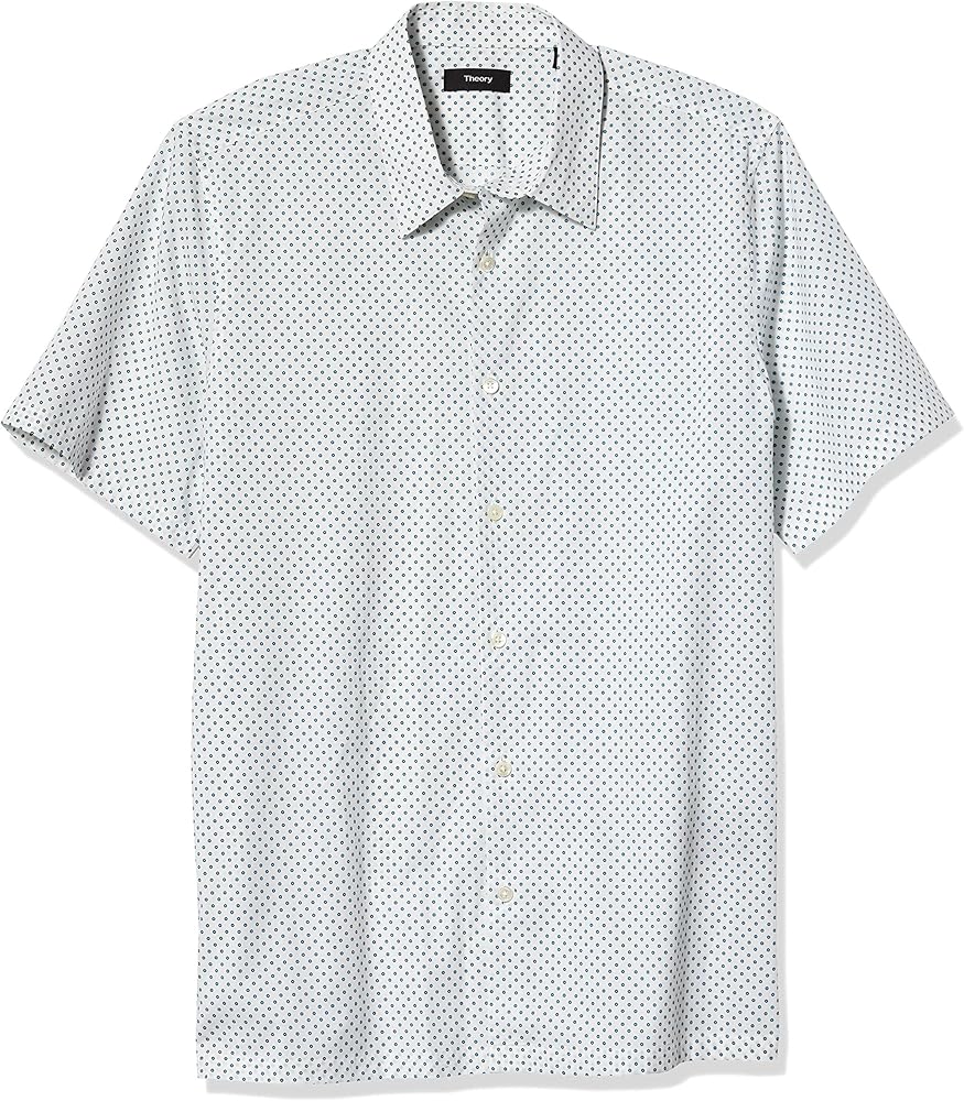 Theory Men's Irving Short Sleeve Witan Print Button Down Shirt