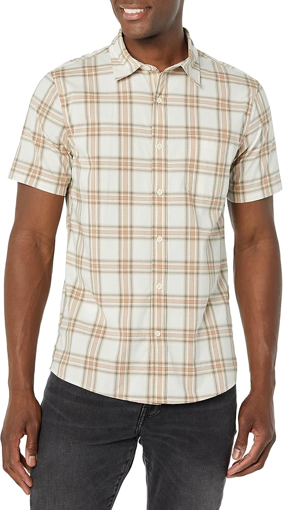 Goodthreads Men's Slim-Fit Short-Sleeve Stretch Poplin Shirt