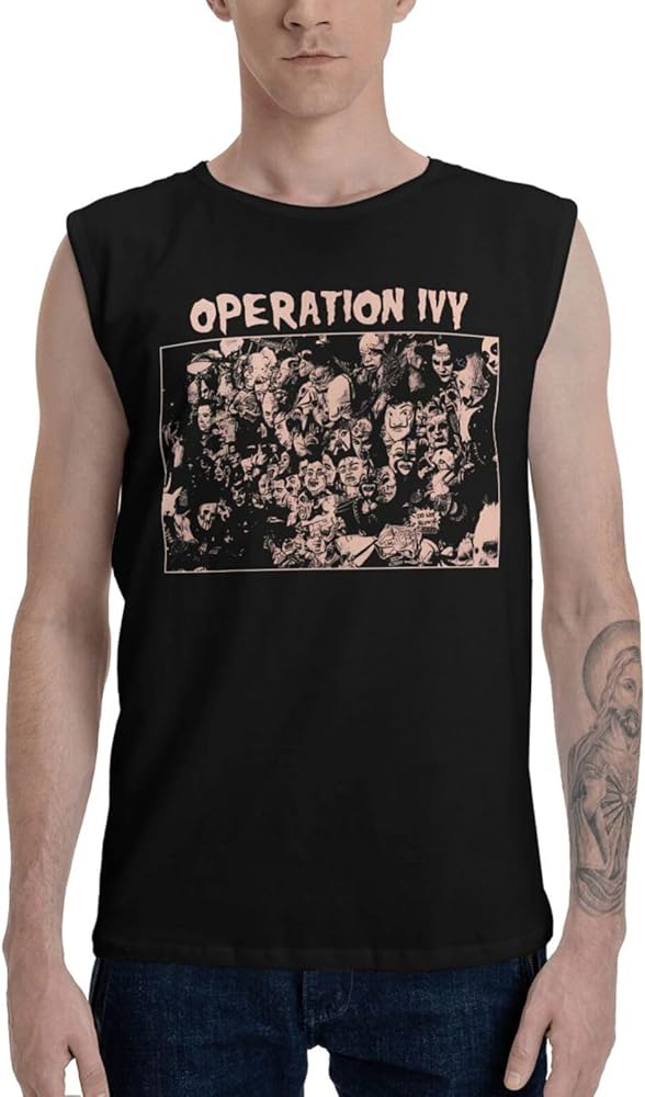 Operation-Ivy Mens Tank Top T Shirt Fashion Sleeveless Clothes Summer Exercise Vest Black