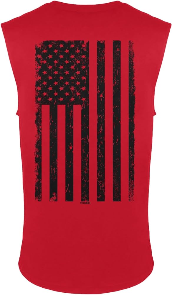 Distressed Black USA Flag - United States Men's Sleeveless Shirt