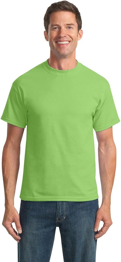 Port & Company Mens 50/50 Cotton/Poly T-Shirts, 2XLT, Lime