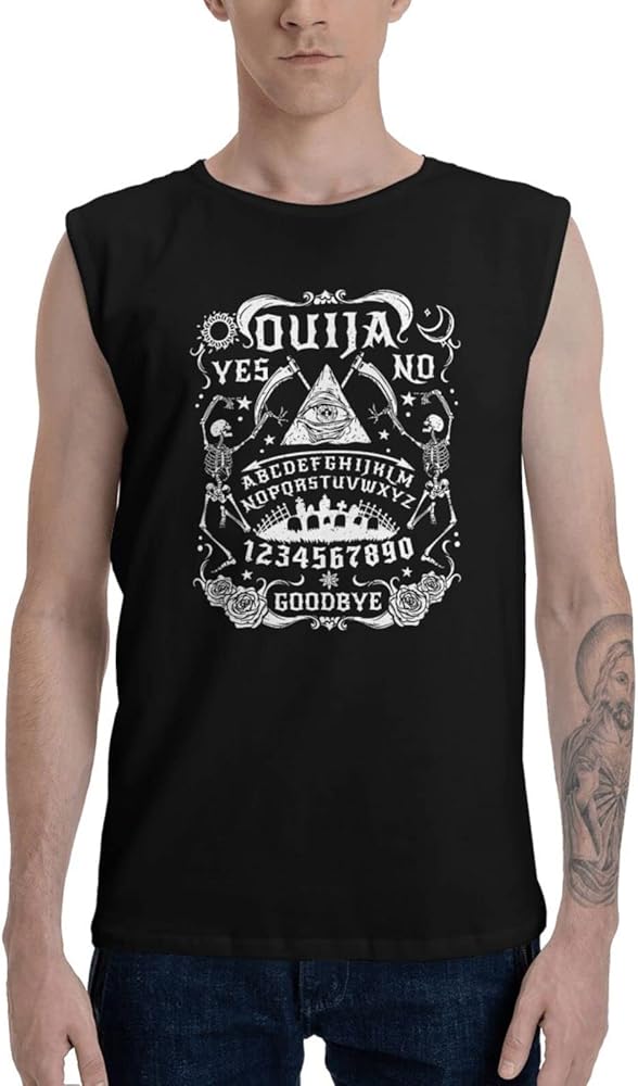 Game Ouija Board Pattern Tank Tops Man's Muscle T-Shirt Sleeveless Muscle Tee