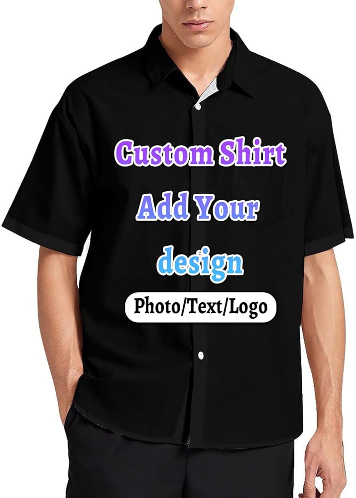 Custom Short Sleeve Shirts for Men, Personalized Button Down Shirts for Husband, Beach Gift for Him in Summer