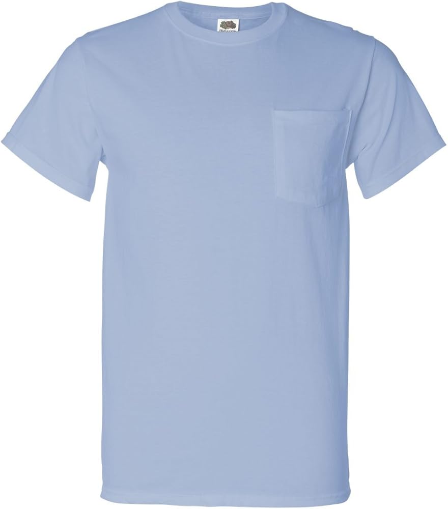 Fruit of the Loom 5.6 oz. Heavy Cotton Pocket T-Shirt>2XL LIGHT BLUE 3931P