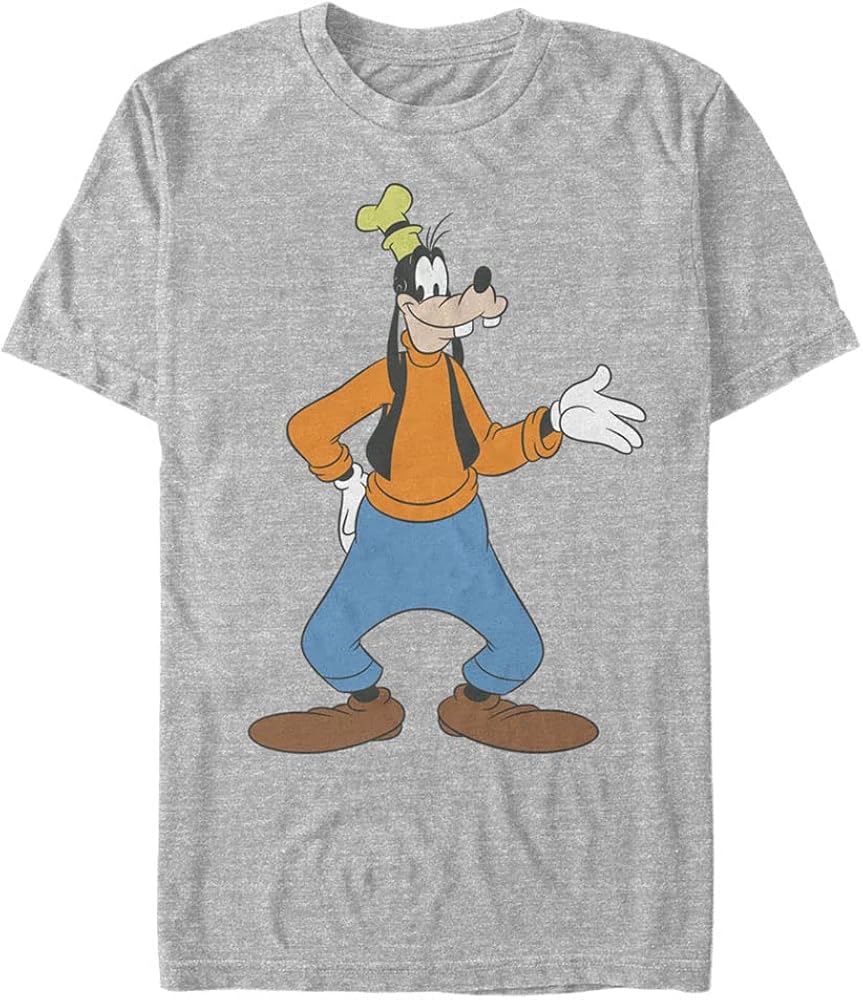 Disney Big Classic Mickey Traditional Goofy Men's Tops Short Sleeve Tee Shirt, Athletic Heather, 3X-Large Tall