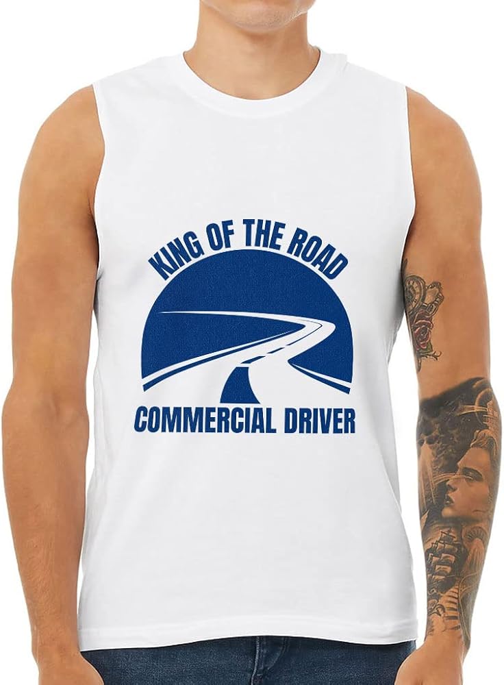 King of The Road Men's Muscle Tank - Commercial Driver Men's Sleeveless T-Shirt - Graphic Tank