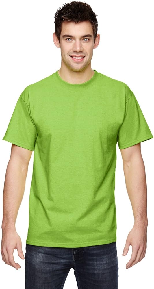 Fruit of the Loom Adult 5 oz HD Cotton T-Shirt - NEON GREEN - 2XL - (Style # 3931 - Original Label)