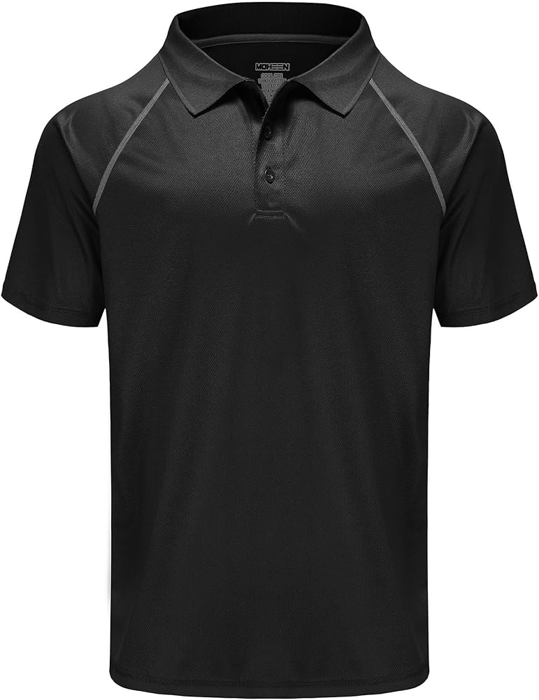 Men's Polo Shirts Short Sleeve Moisture Wicking Performance Athletic Casual Collared Golf Shirt,Sizes M-7XL