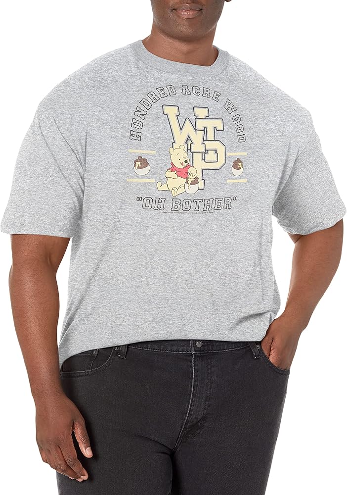 Disney Big & Tall Winnie The Pooh Collegiate Men's Tops Short Sleeve Tee Shirt