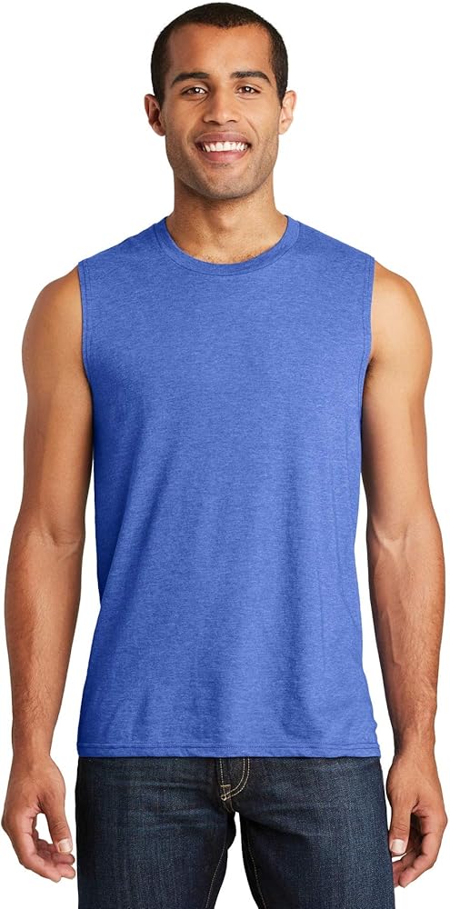 District Men's V.I.T. Muscle Tank, Royal Frost, Large