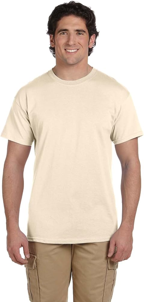 Fruit of the Loom 5 oz, 100% Heavy Cotton HD T-Shirt, Medium, Natural