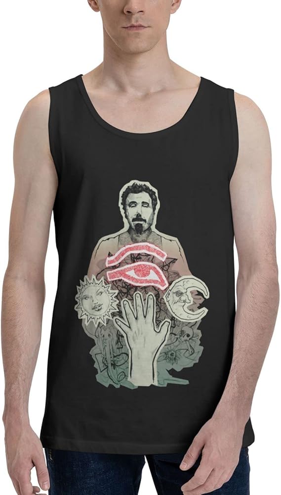 Serj Tankian Tank Top Men's Loose Fit Vest Casual Sleeveless Tshirt