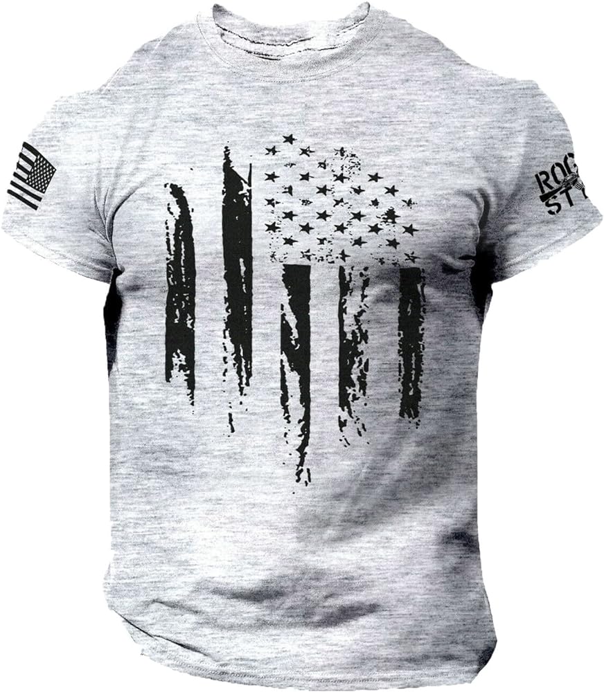 4th of July Shirts Mens Muscle American Flag Clothes Graphic Gym Workout 1776 Shirt