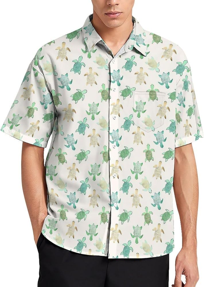 Men's Hawaiian Shirt Casual Button Down Short Sleeve Aloha Shirts