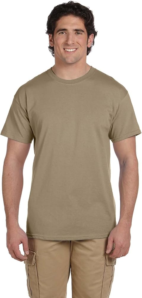 Fruit of the Loom 5 oz, 100% Heavy Cotton HD T-Shirt, Large, Khaki