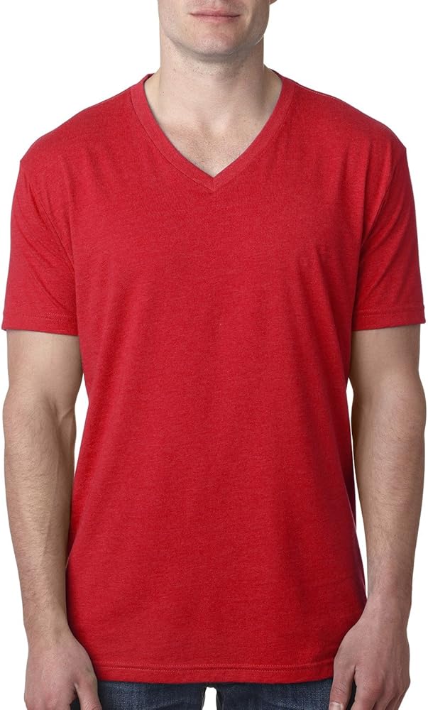 Next Level Apparel Mens Premium CVC V-Neck T-Shirt - 6240, Red, Medium