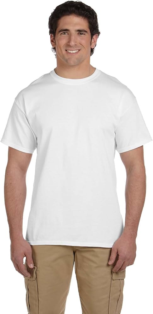 Hanes Mens 5.2 oz., 50/50 ComfortBlend EcoSmart T-Shirt (5170) -WHITE -L