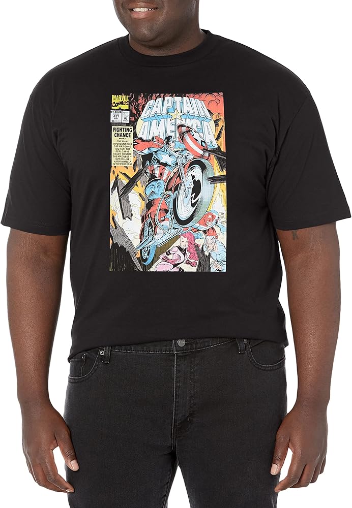 Marvel Big & Tall Classic Bike Cap Men's Tops Short Sleeve Tee Shirt