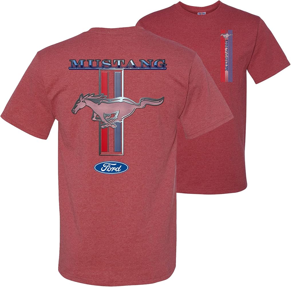 Ford Mustang Pony Official Licensed Logo Front and Back Mens T-shirts