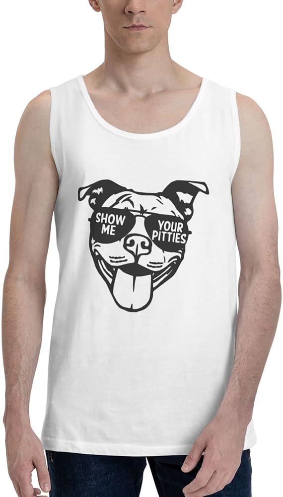 Show Me Your Pitties Men's Tank Top Shirt Cotton Sleeveless Shirts Cool Fitness T Shirts