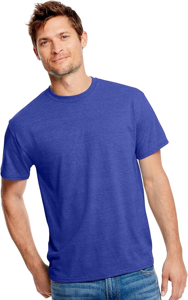 Hanes Mens X-Temp Fresh IQ Tri-Blend Performance Tee, 2XL,Royal Triblend