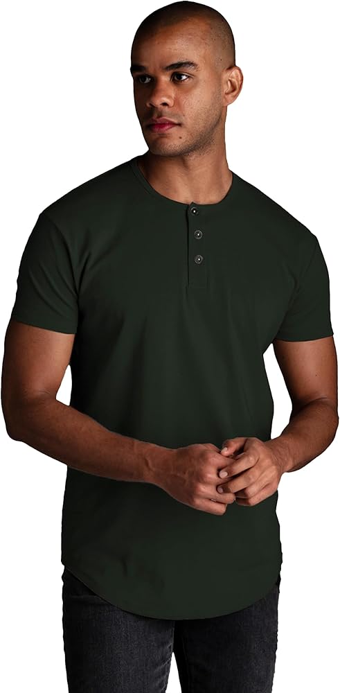 Origin Curved Premium Fitted Men's T-Shirt - Henley