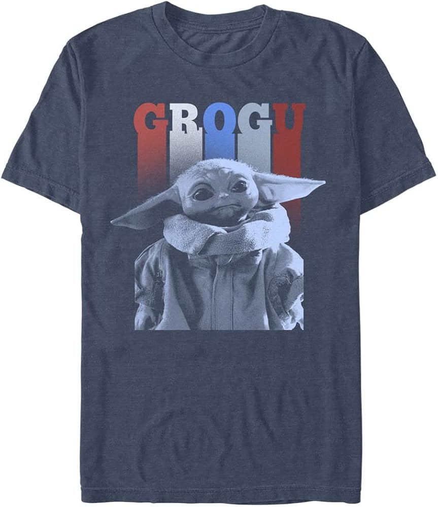 STAR WARS Big & Tall Mandalorian Grogu Patriot Men's Tops Short Sleeve Tee Shirt