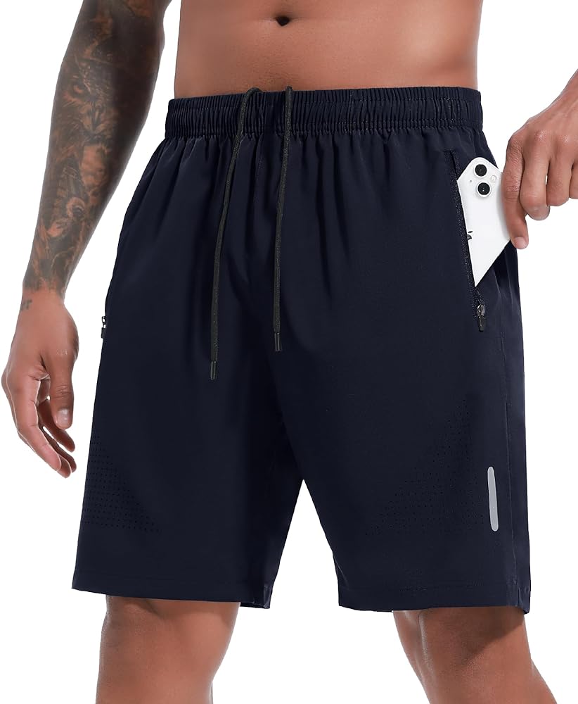 Men's Gym Shorts 7 inch Athletic Short Quick Dry Running Shorts Lightweight Workout Short with Pockets