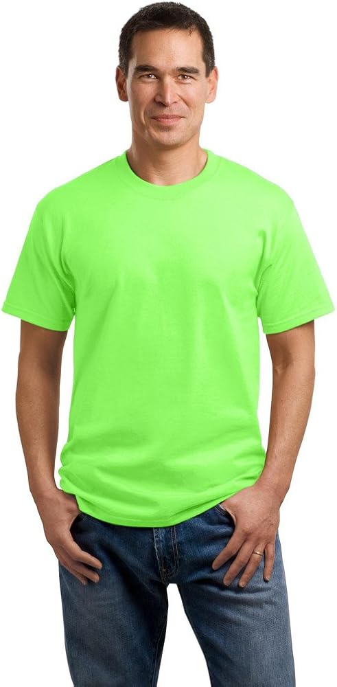 Port & Company Mens 5.4-oz 100% Cotton T-Shirt, 2XL, Neon Green