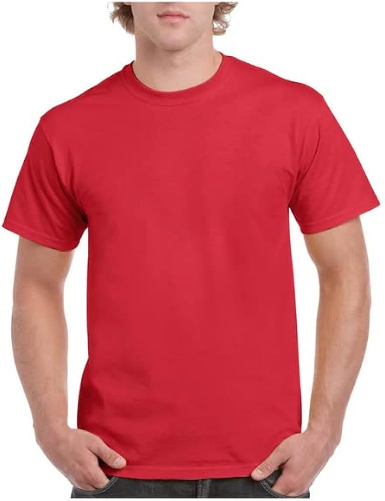 Gildan Blank, Heavy Cotton Tee, Unisex, (G5000). Red