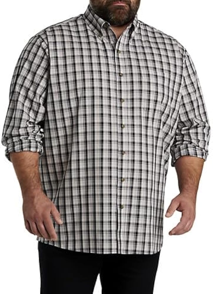 Harbor Bay by DXL Men's Big and Tall Easy-Care Medium Plaid Sport Shirt