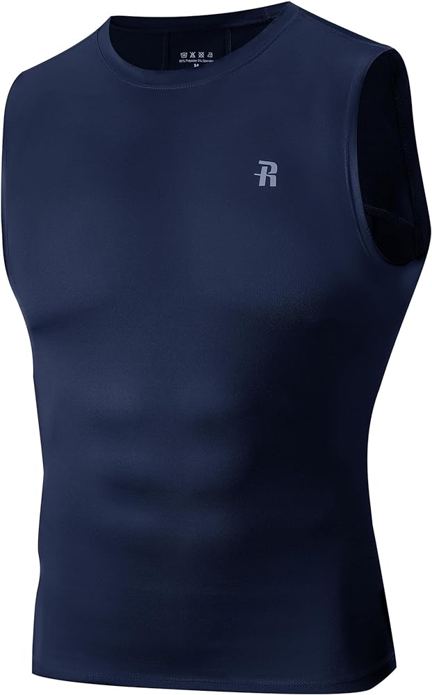 Runhit Sleeveless Compression Shirt Men Athletic Base Layer Shirts