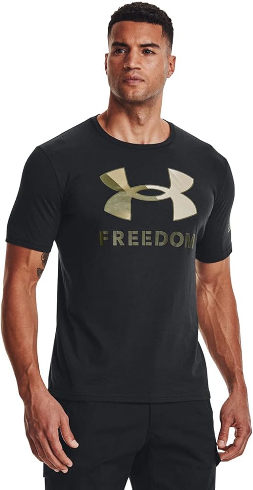 Under Armour - Mens Freedom Amp 2 T-Shirt, Color Black/Marine OD Green (001), Size: Medium