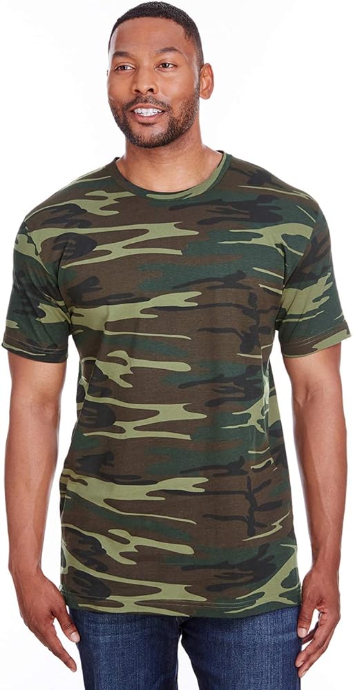 CODE FIVE™ Men's 100% Cotton Camouflage Crew Neck Short Sleeve Tee