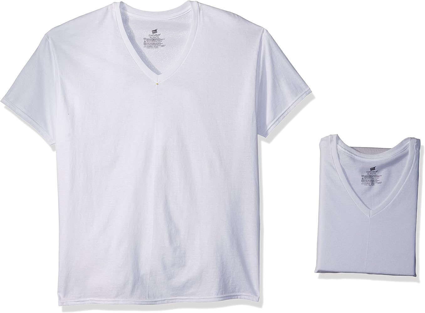 Hanes Mens Tagless Cotton V-Neck Undershirt, Multipack