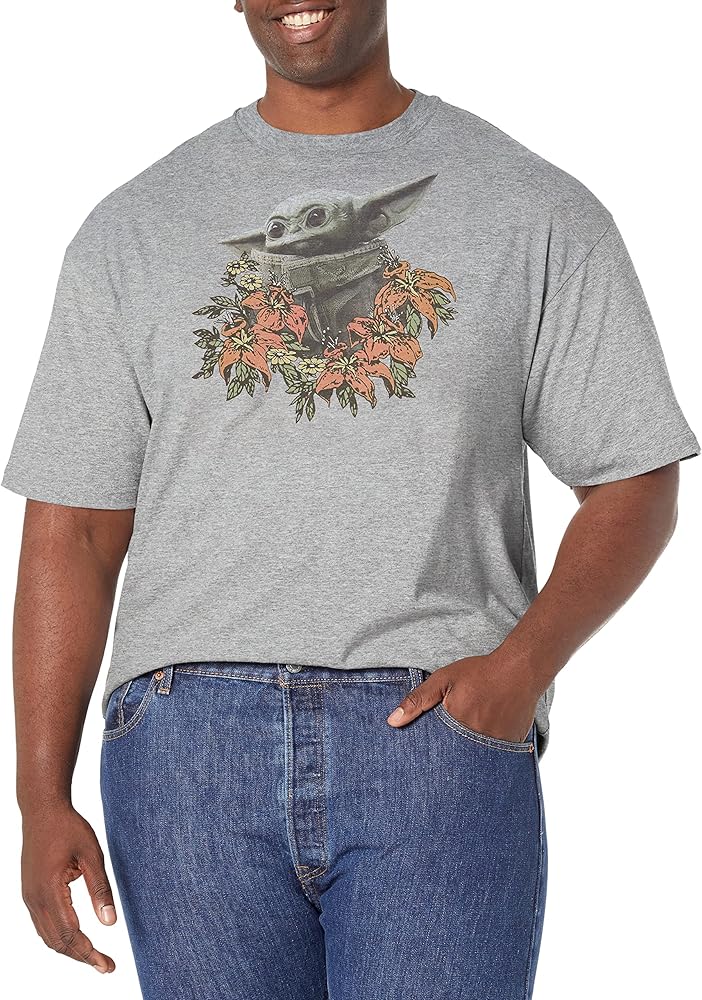 STAR WARS Mandalorian Flower Child Men's Tops Short Sleeve Tee Shirt