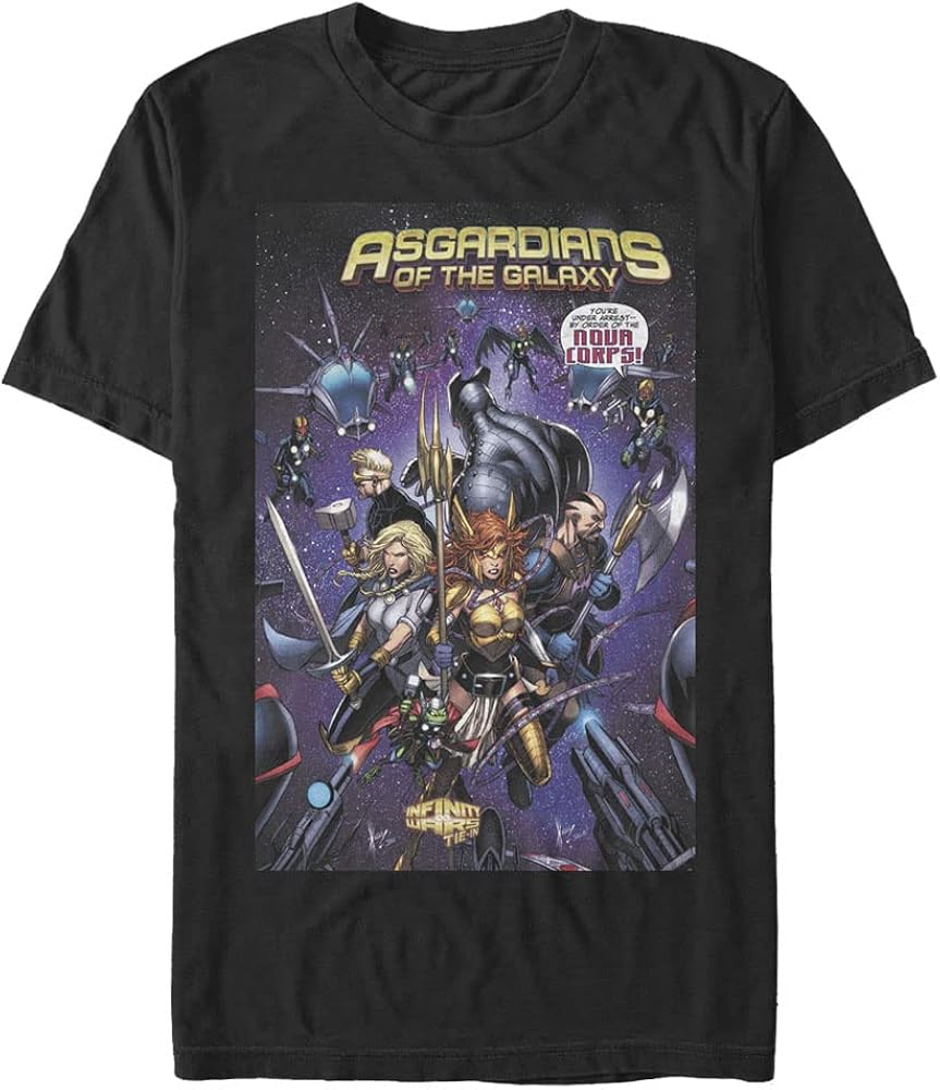 Marvel Big & Tall Classic Asgardians DEC18 Men's Tops Short Sleeve Tee Shirt, Black, X-Large