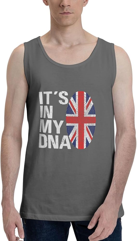 It's in My DNA British Flag Men's Tank Top Shirt Cotton Cool Bodybuilding T-Shirts