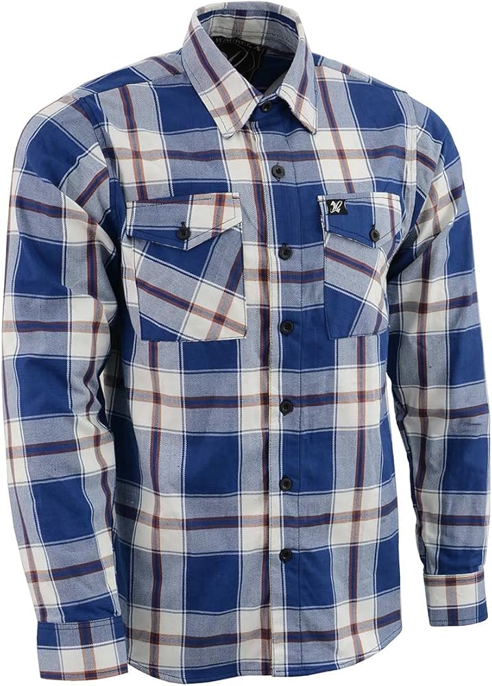 Milwaukee Leather Men’s Casual Flannel Plaid Long Sleeve Button Down Cotton Shirts MNG - X-Large