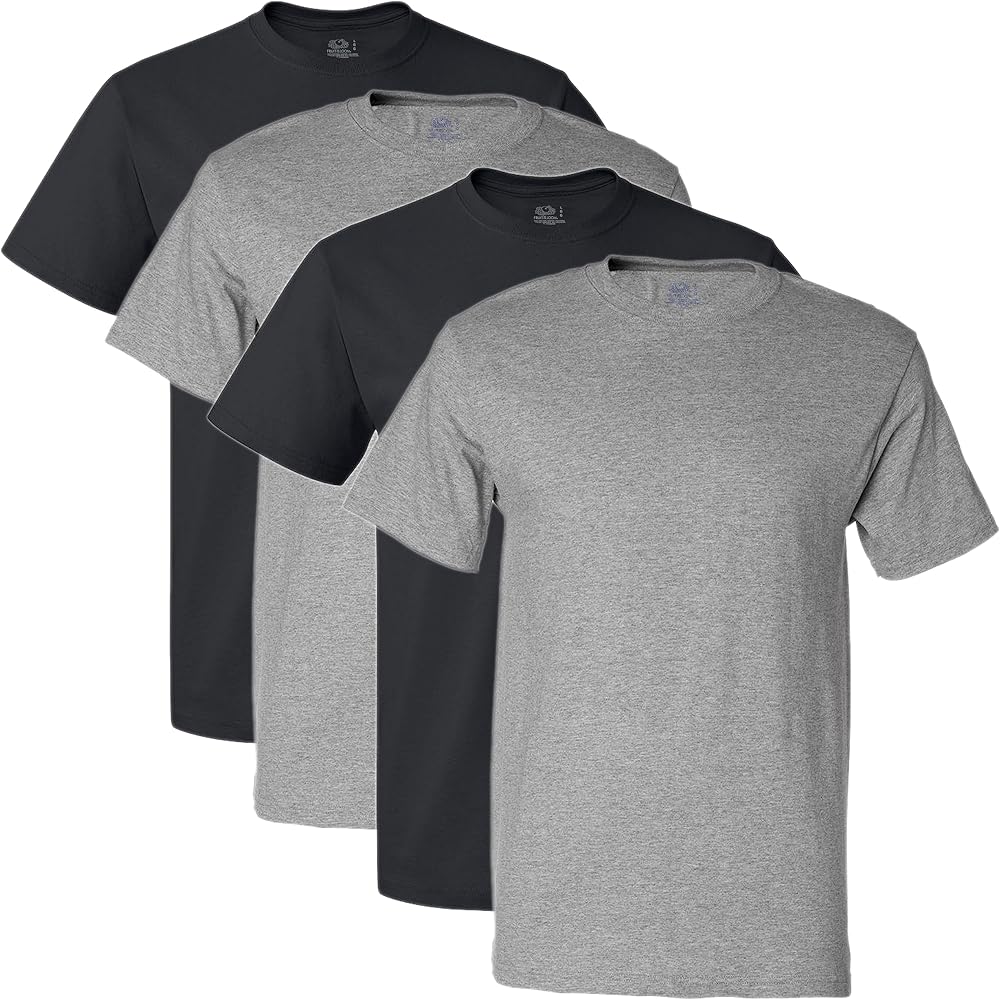 4pk Black/Grey Crew shirts - 3XL