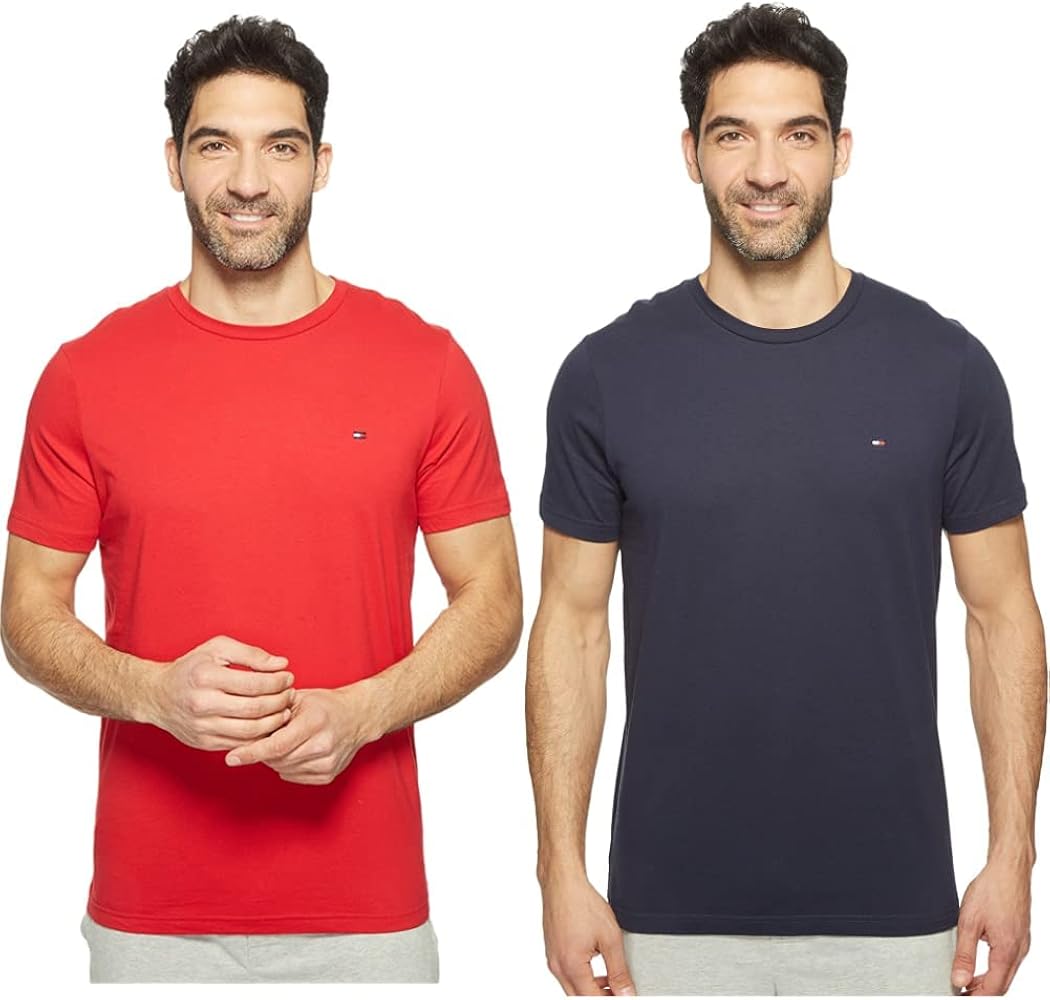 Tommy Hilfiger Men's 2 Pack Flag Crew Neck Tee