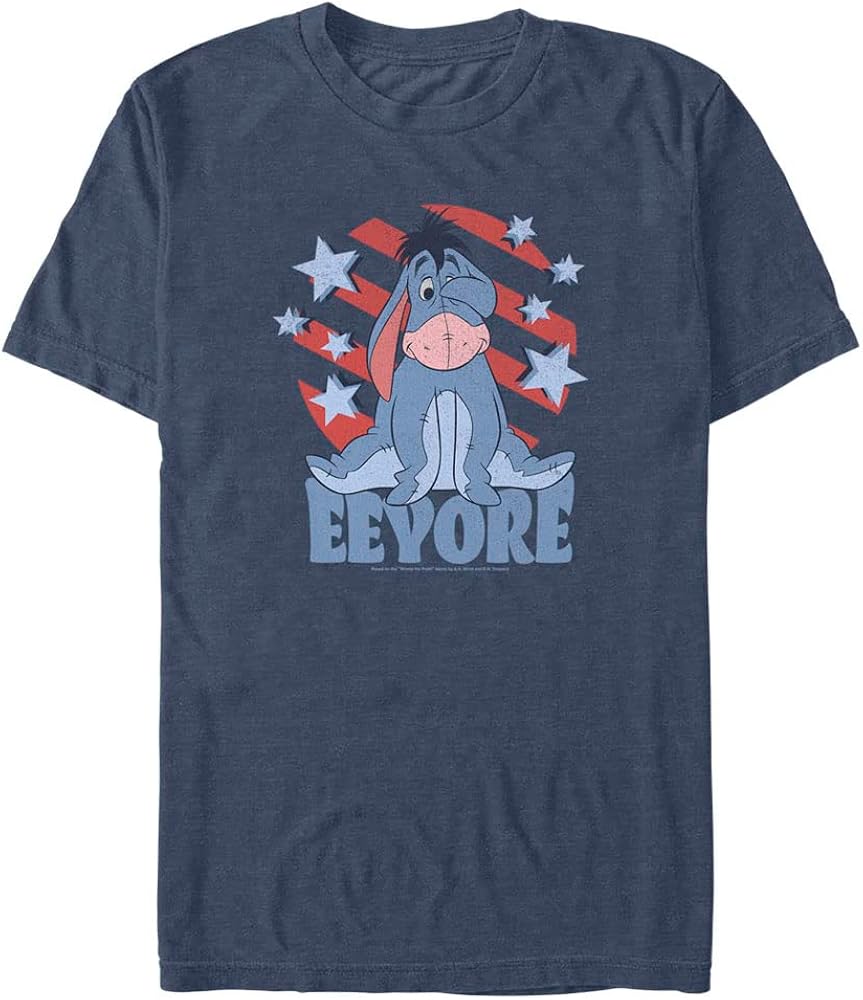 Disney Winnie The Pooh Eeyore Spangled Men's Tops Short Sleeve Tee Shirt