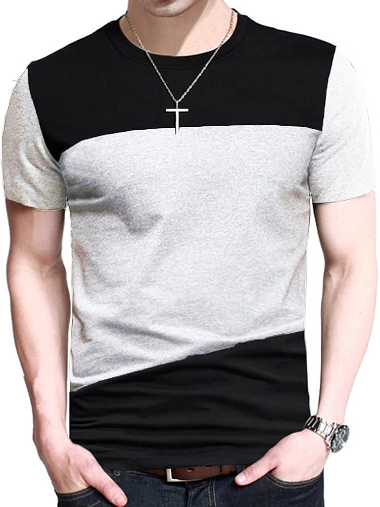 FRTCV Mens Short Sleeve T-Shirt Casual Tops Tee Classic Fit Basic Shirts