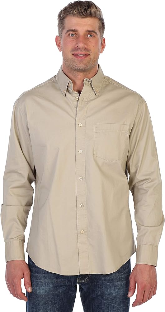 Gioberti Mens 100% Cotton Long Sleeve Casual Twill Oxford Shirt