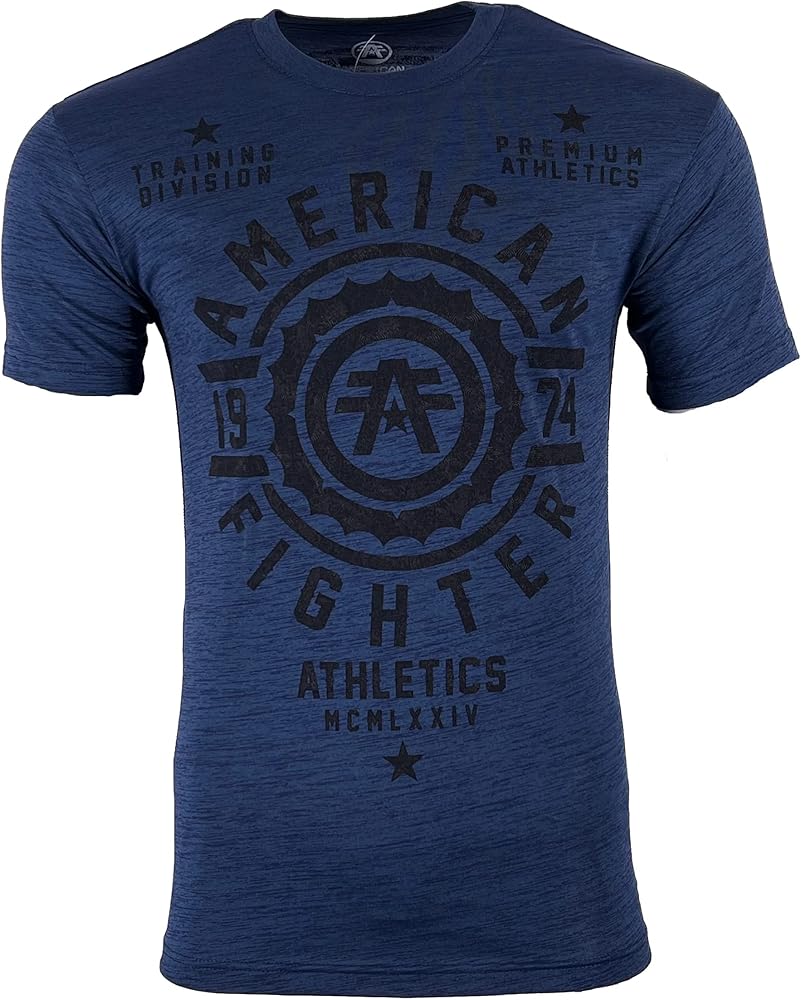 American Fighter Men's T-Shirt FAIR GROVE Crew Neck Blue M-4XL